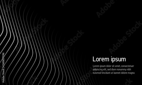 Abstract modern line wave black vector background