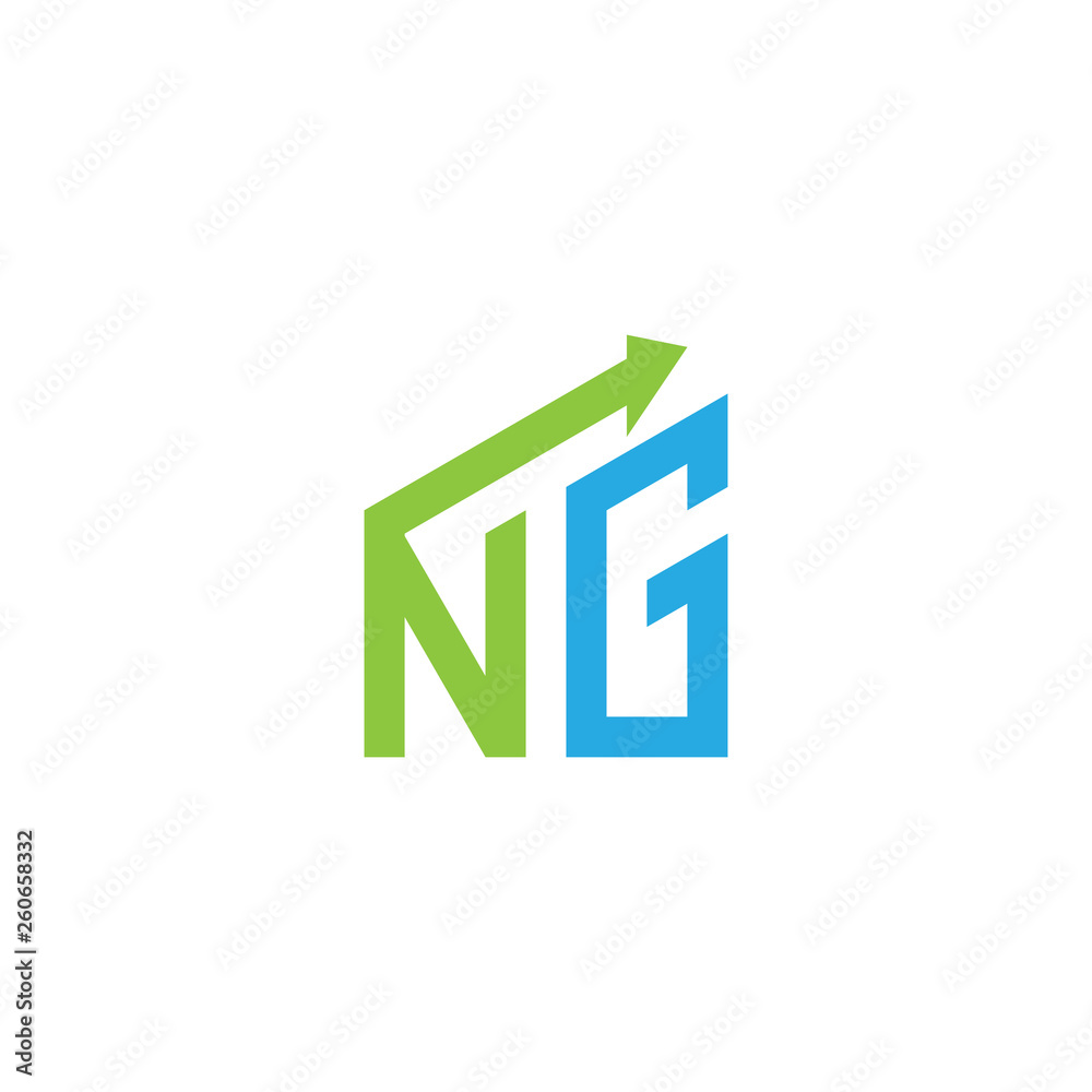 initial letter logo with growing arrows initial letter logo with growing arrows