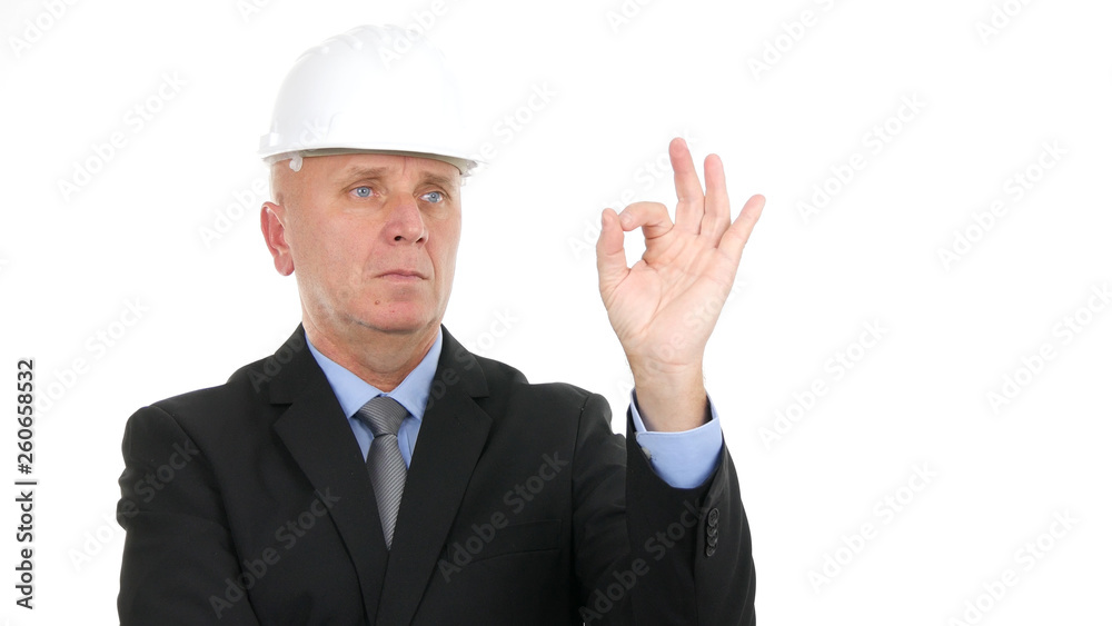 Confident Engineer Make Good Job Hand Sign Ok Gestures Confident Engineer Make Good Job Hand Sign Ok Gestures