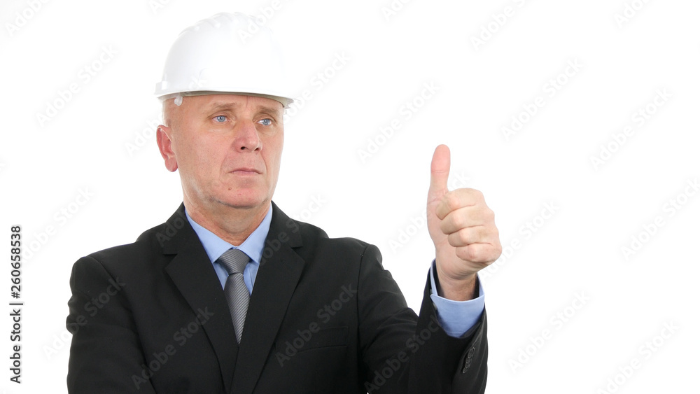 Serious Engineer Make Good Job Hand Sign Thumbs Up Serious Engineer Make Good Job Hand Sign Thumbs Up
