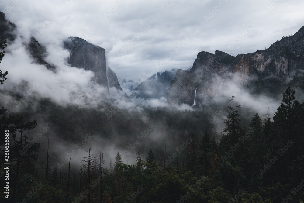Moody clouds in the valley of Yosemite