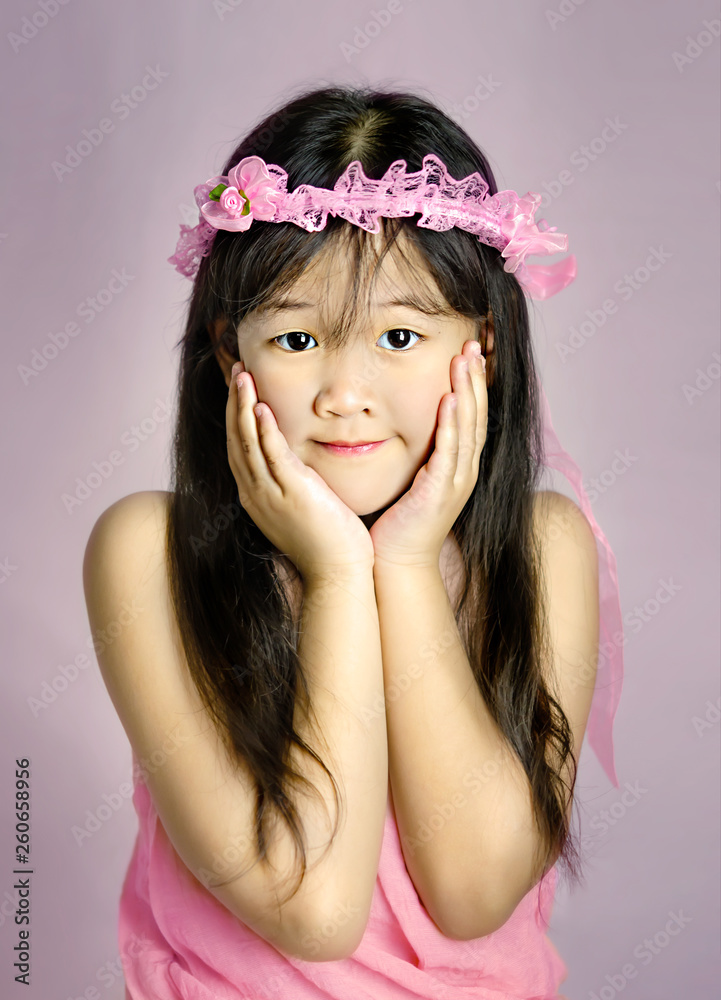 portrait of asian little  girl