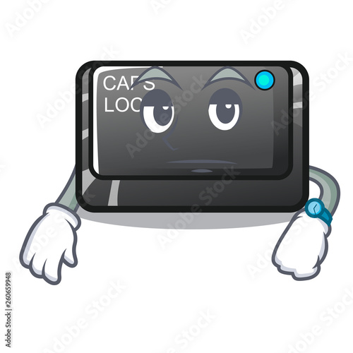 Waiting capslock button isolated with the cartoon