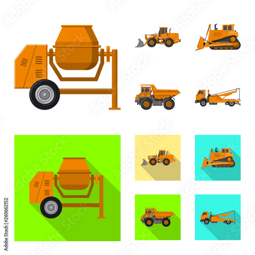 Isolated object of build and construction logo. Set of build and machinery stock vector illustration.