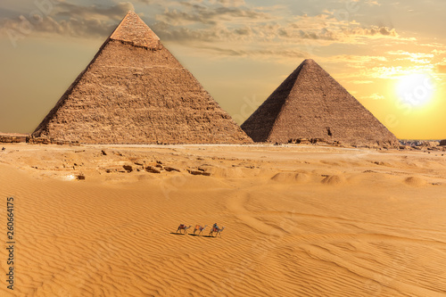The Pyramid of Chephren and the Pyramid of Cheops  Giza  Egypt