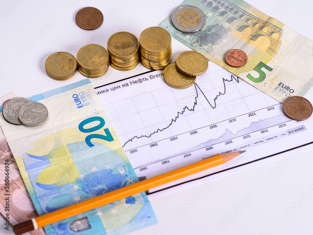 graph of rising prices and money on a white background graph of rising prices and money on a white background