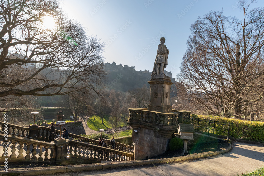 Fototapeta premium EDINBURGH, SCOTLAND, 20 February 2019 , Edinburgh, the most popular tourist city destination in Scotland