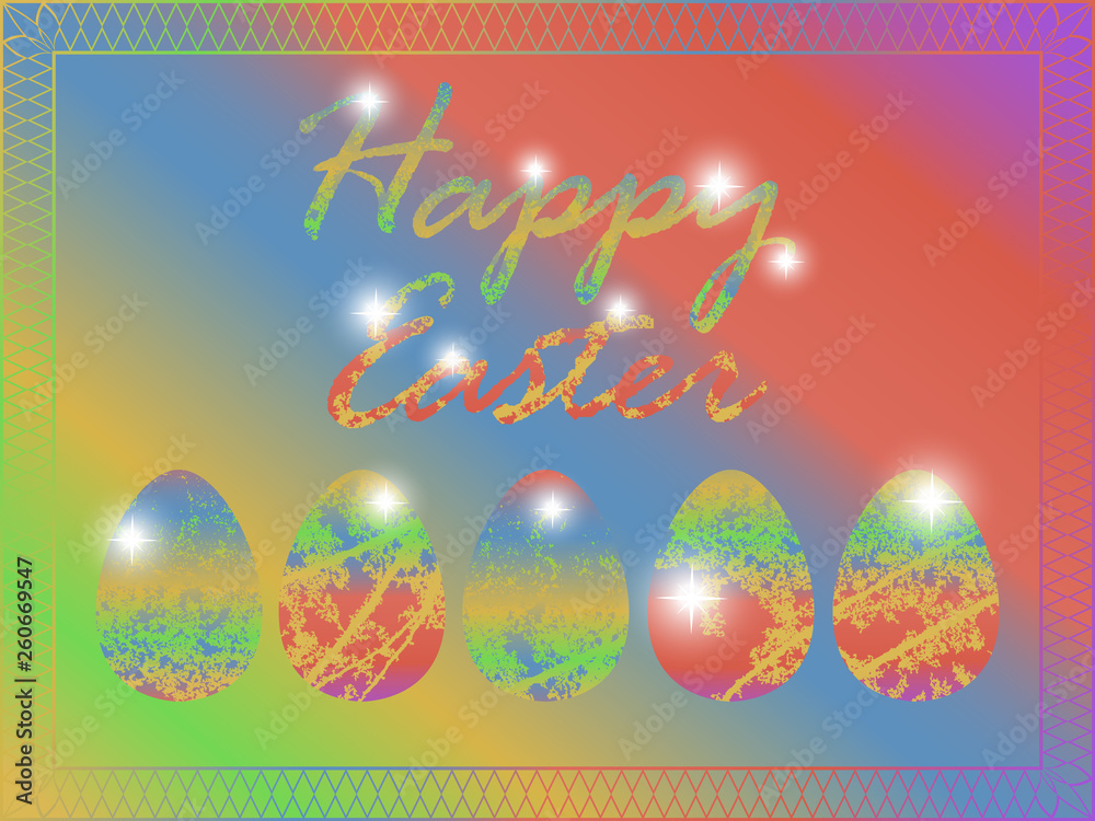 Bright greeting card on happy Easter day