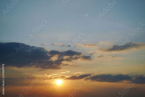 Fototapeta Naklejka Na Ścianę i Meble -  beautiful sun light on sunset sky