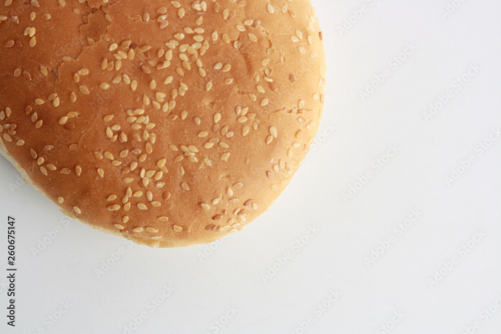 hamburger bun with sesame seeds hamburger bun with sesame seeds