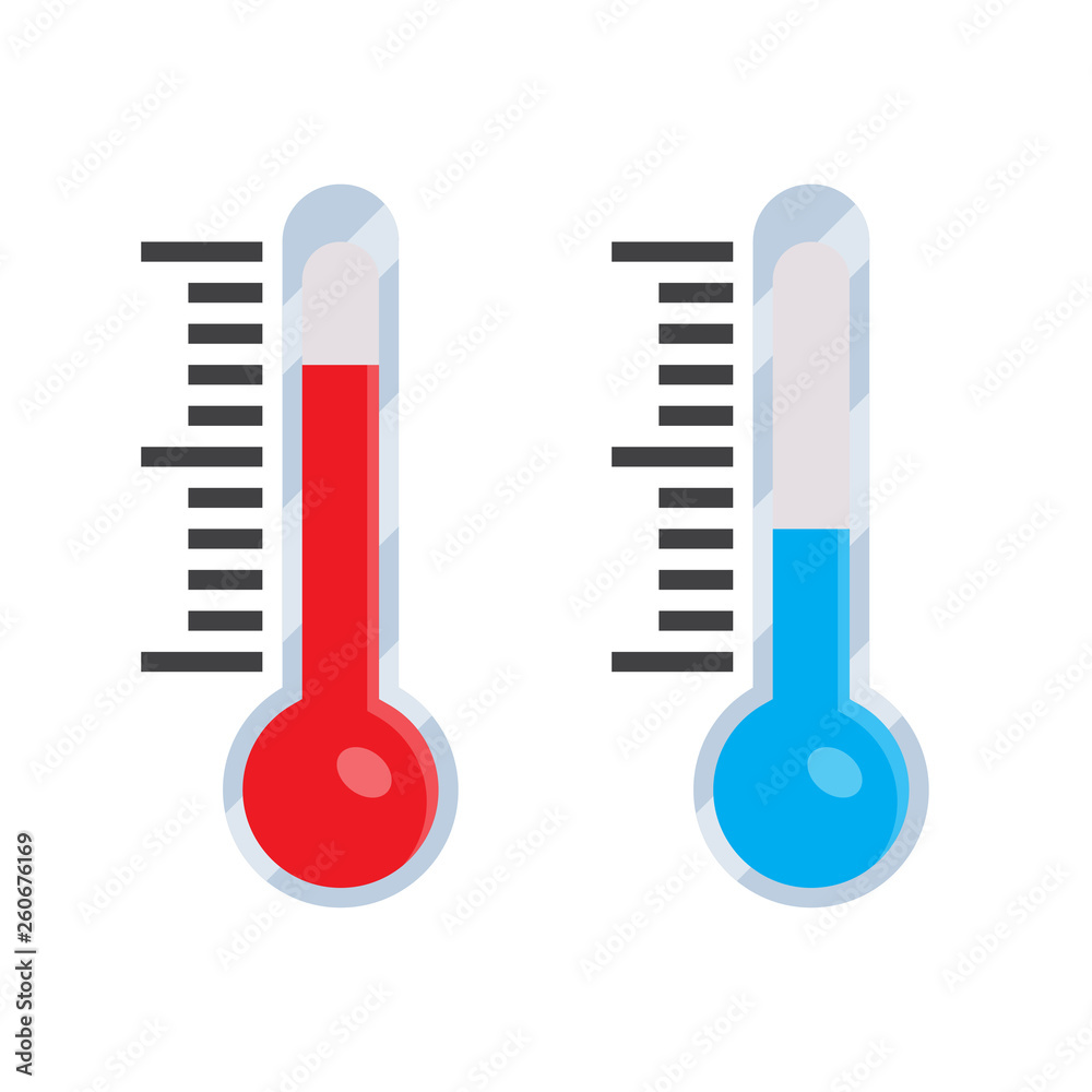 Thermometer icon in a flat design. Vector illustration Thermometer icon in a flat design. Vector illustration