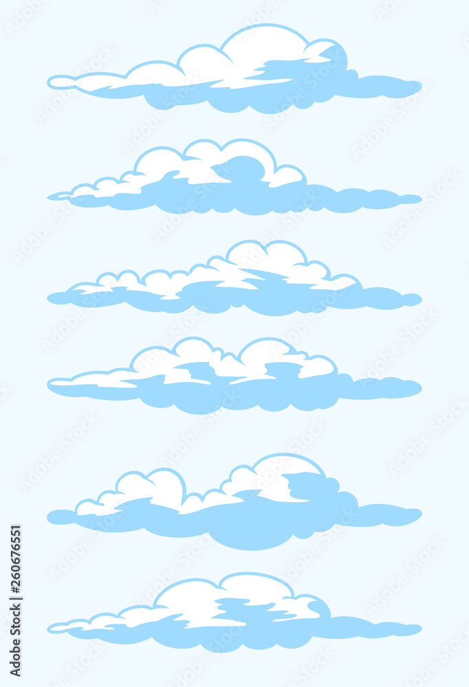 Set of cartoon clouds Set of cartoon clouds