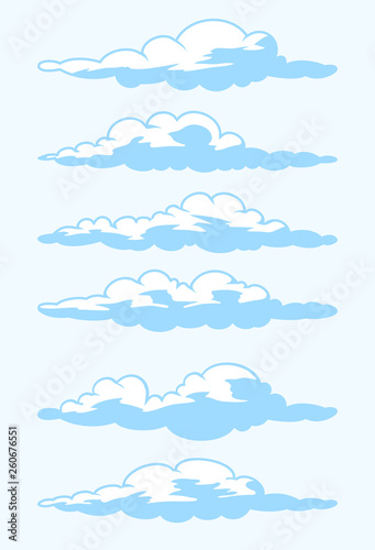 Set of cartoon clouds
