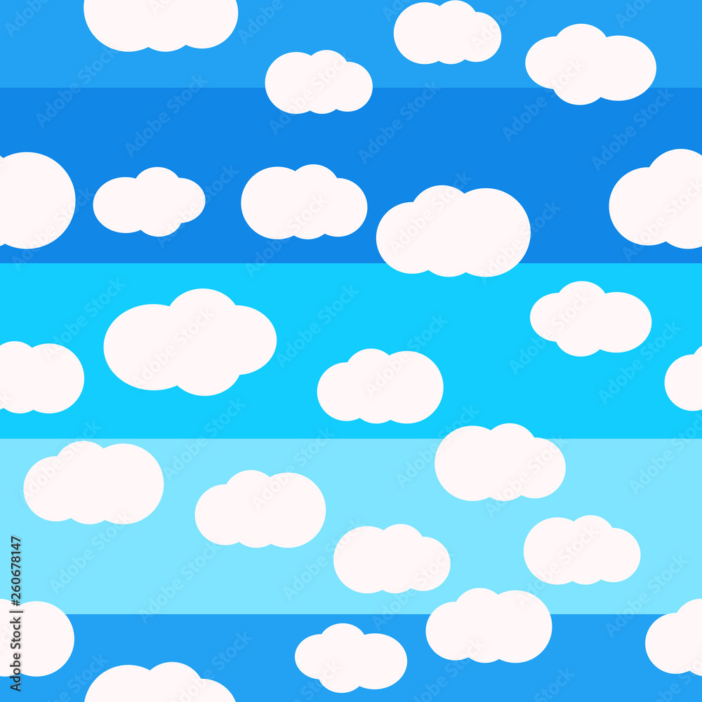 Clouds bright colors seamless pattern vector