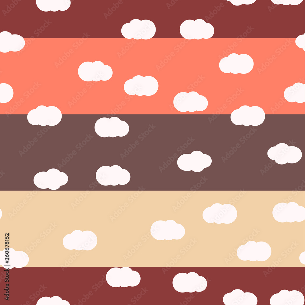 Obraz premium Clouds bright colors seamless pattern vector