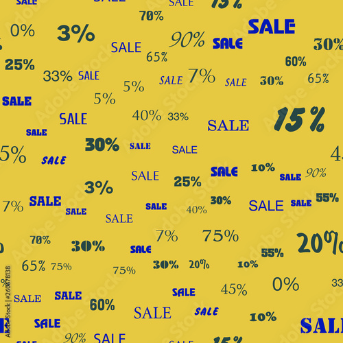 Hot sales percent and discount concept. Seamless vector EPS 10 pattern 