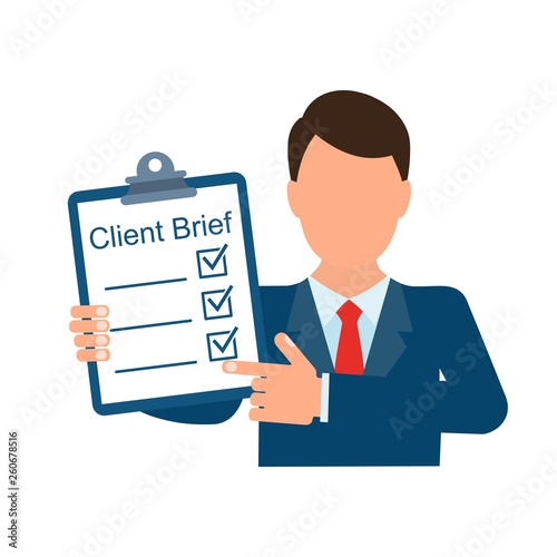 Client Brief . Symbol online marketing. Vector icons.