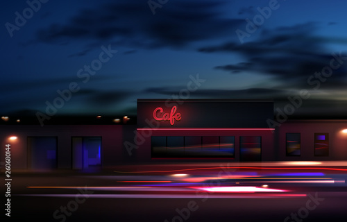 Vector image of colorful light trails with motion blur effect, long time exposure. Isolated on background