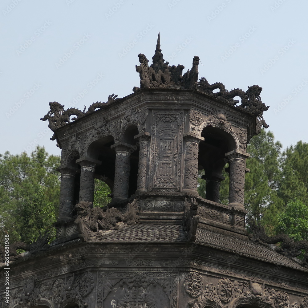Ornate old buildings and statues in the Ornate old buildings and statues in the