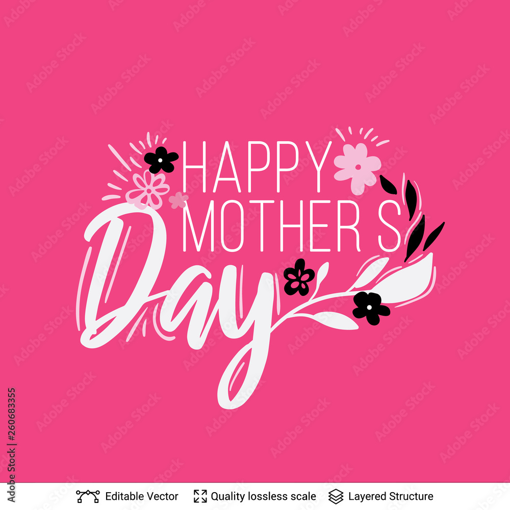 Fototapeta premium Happy Mother's Day greeting text.