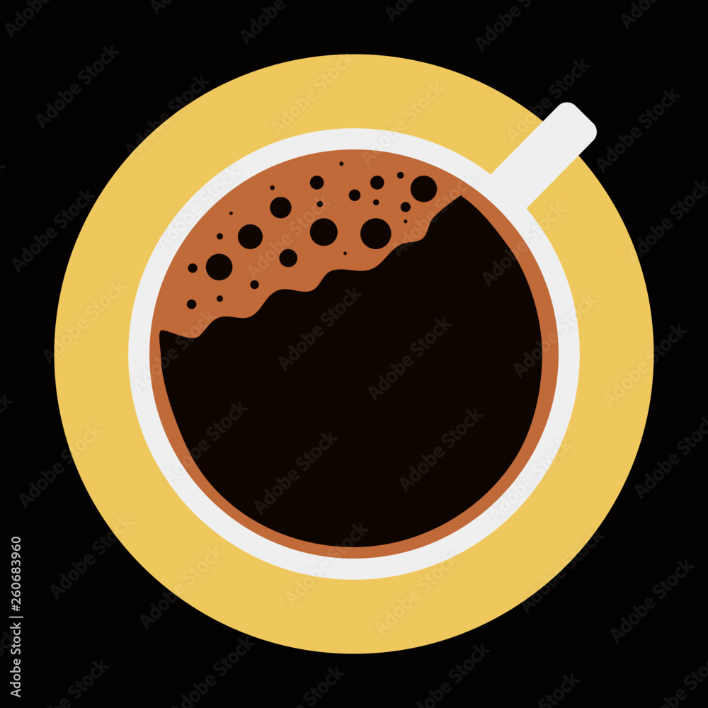 Flat design vector illustration of a cup of coffee. Flat design vector illustration of a cup of coffee.