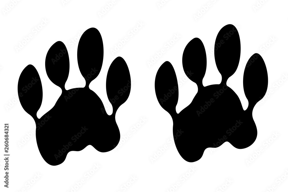 Isolated vector cat paw print on white background Stock Vector | Adobe ...