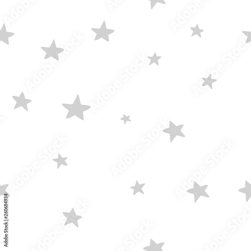 Hand drawn cute vector seamless star pattern, vintage, retro, wedding, greeting card, web template, wallpaper, pattern for kids, baby apparel, fabric, textile, wallpaper, bedding, swaddles, pyjama  © fruestig