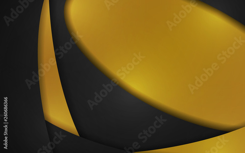 Gold and black abstract line curve element background. Vector illustration copy space modern design concept.