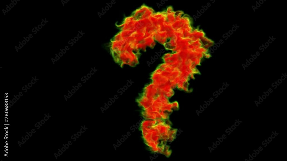 UHD 3D animation of the red smoke question symbol, alpha matte is included UHD 3D animation of the red smoke question symbol, alpha matte is included