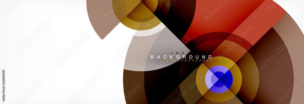 Round circles and triangles abstract background