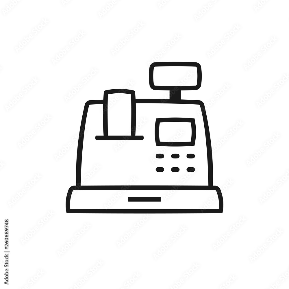 Cash Till Outline Icon Clipart Image Isolated On White Background Cash Till Outline Icon Clipart Image Isolated On White Background