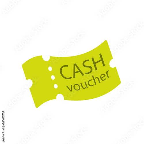 Cash voucher icon. Clipart image isolated on white background