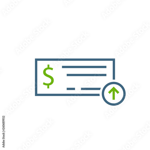 Cheque Deposit icon. Clipart image isolated on white background