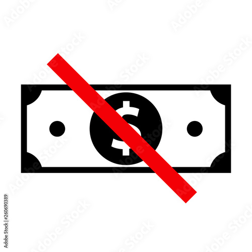 No cash concept icon. Clipart image isolated on white background