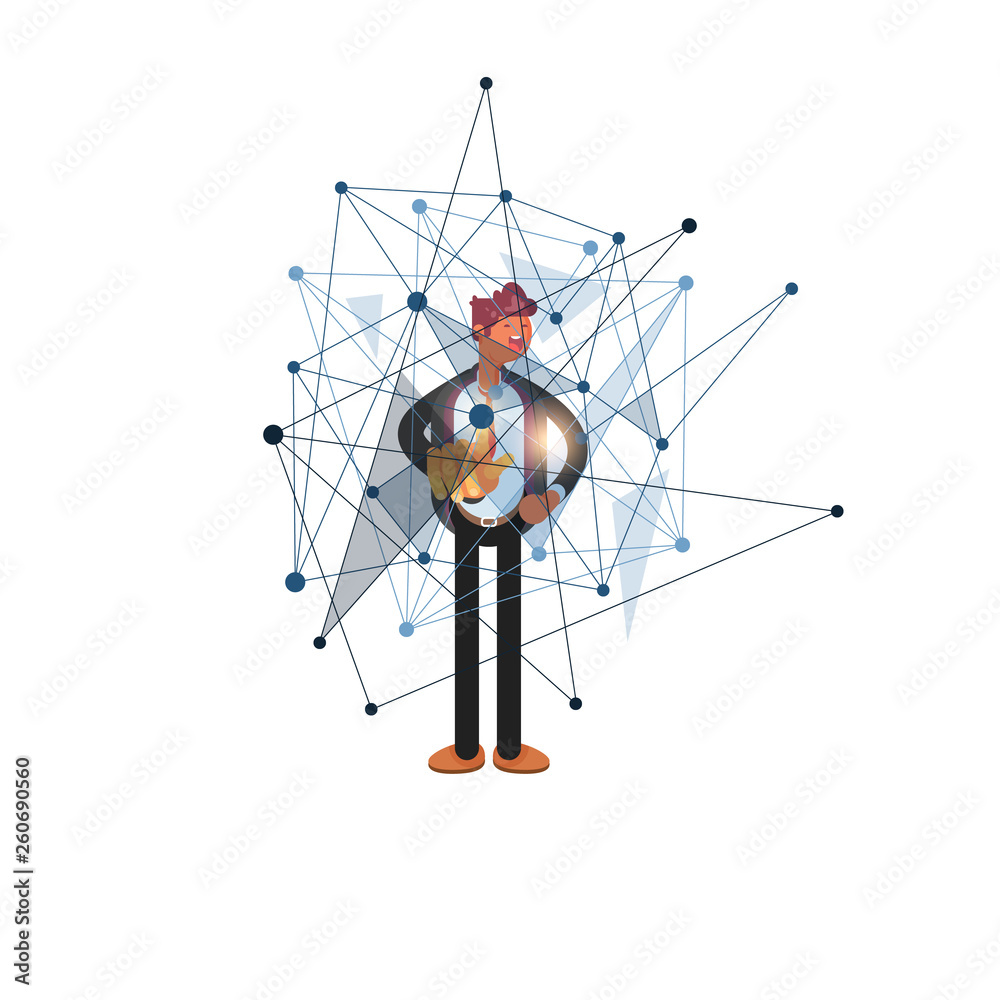 Technologies for connection. Mixed media. Modern vector illustration. - Vector.