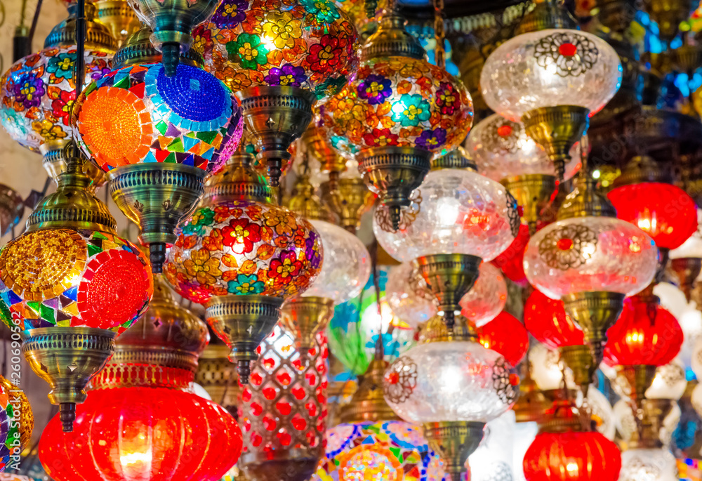 Multicolored authentic lamps Grand Bazaar in Istanbul
