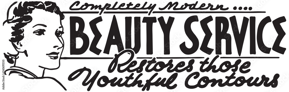 Beauty Service - Retro Ad Art Banner
