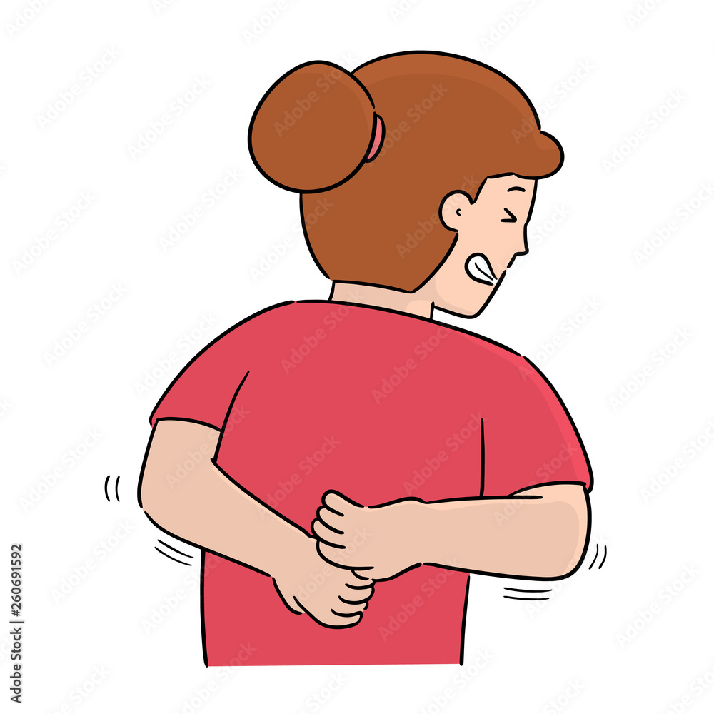 vector of woman scratching back vector of woman scratching back