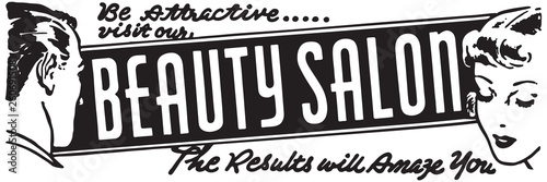 Beauty Salon 5 - Retro Ad Art Banner