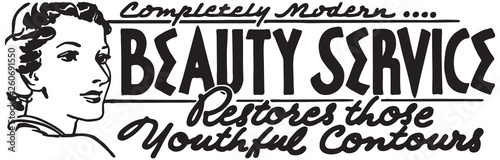 Beauty Service - Retro Ad Art Banner