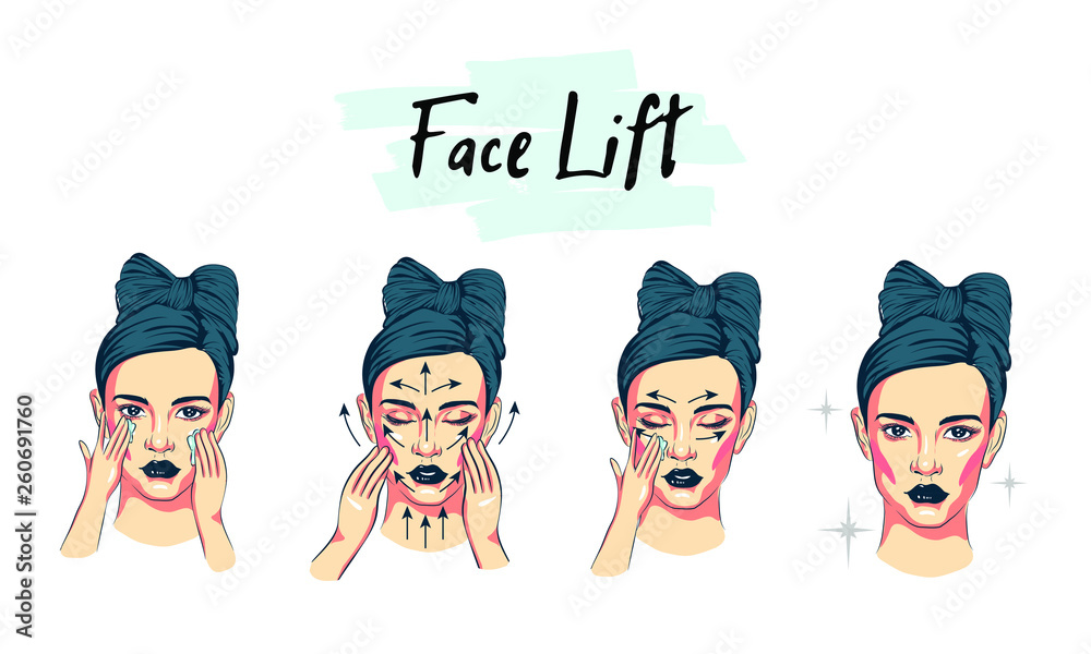 woman take care about face steps how to apply facial procedures , steps ...
