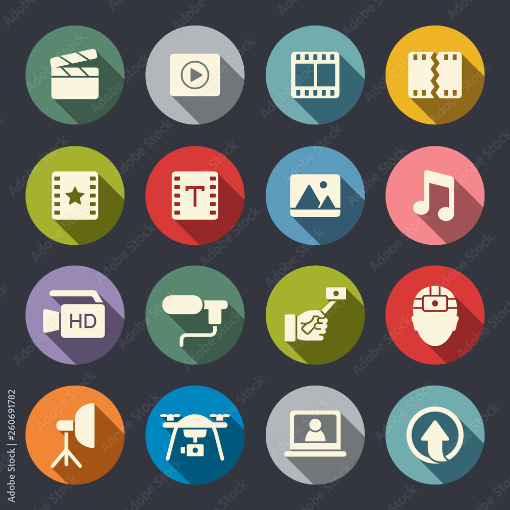 Video production vector icon set Video production vector icon set