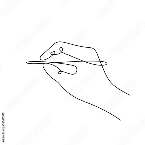 Hand writing continuous line vector illustration