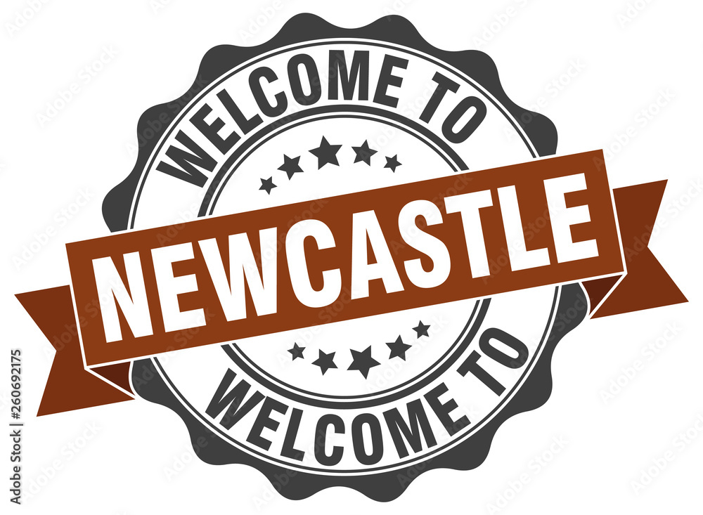 Fototapeta premium Newcastle round ribbon seal
