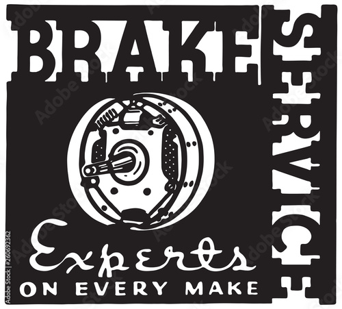 Brake Service - Retro Ad Art Banner