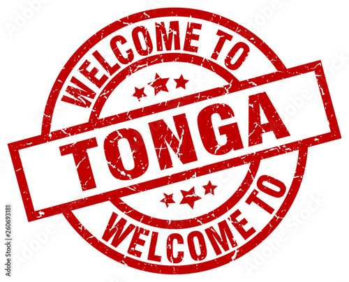 welcome to Tonga red stamp