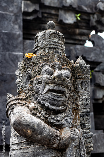 Hinduism balinese sculpture made out of stone