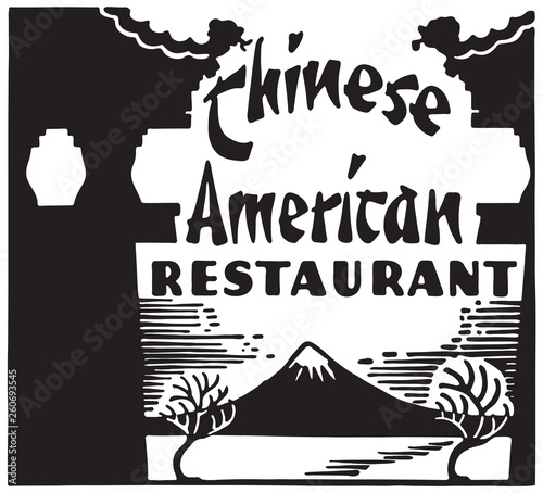 Chinese American Restaurant - Retro Ad Art Banner