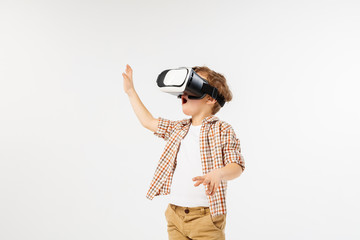 Child with virtual reality headset