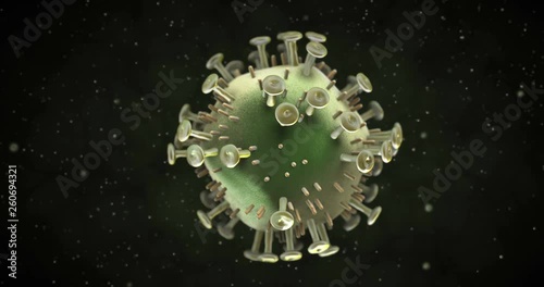 3D animation of a hiv virus